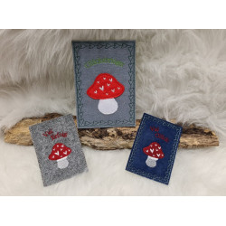 Stickdatei ITH - Postkarte Pilz Glück Erfolg